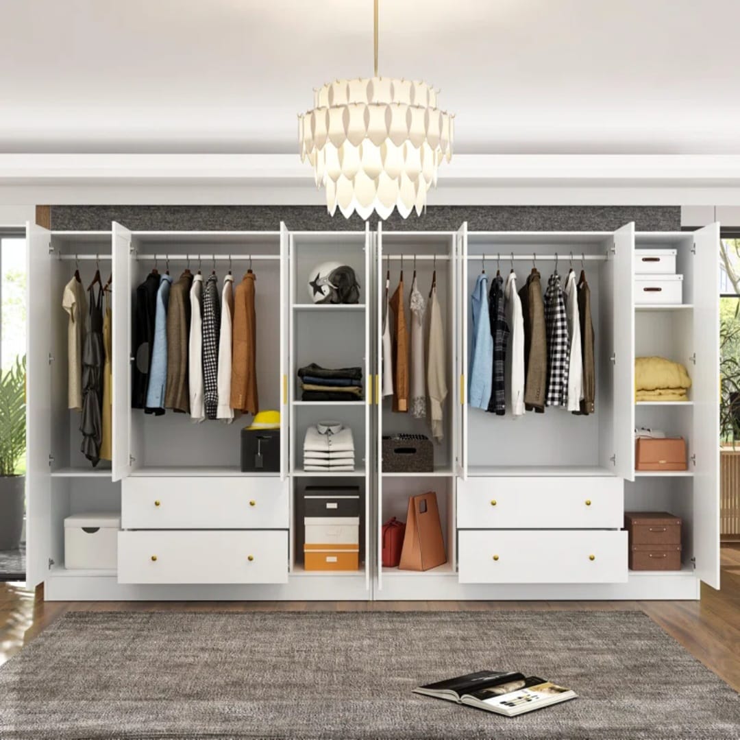 Royal 8-Door Armoire with Drawers & Mirrors -Mr. Bed